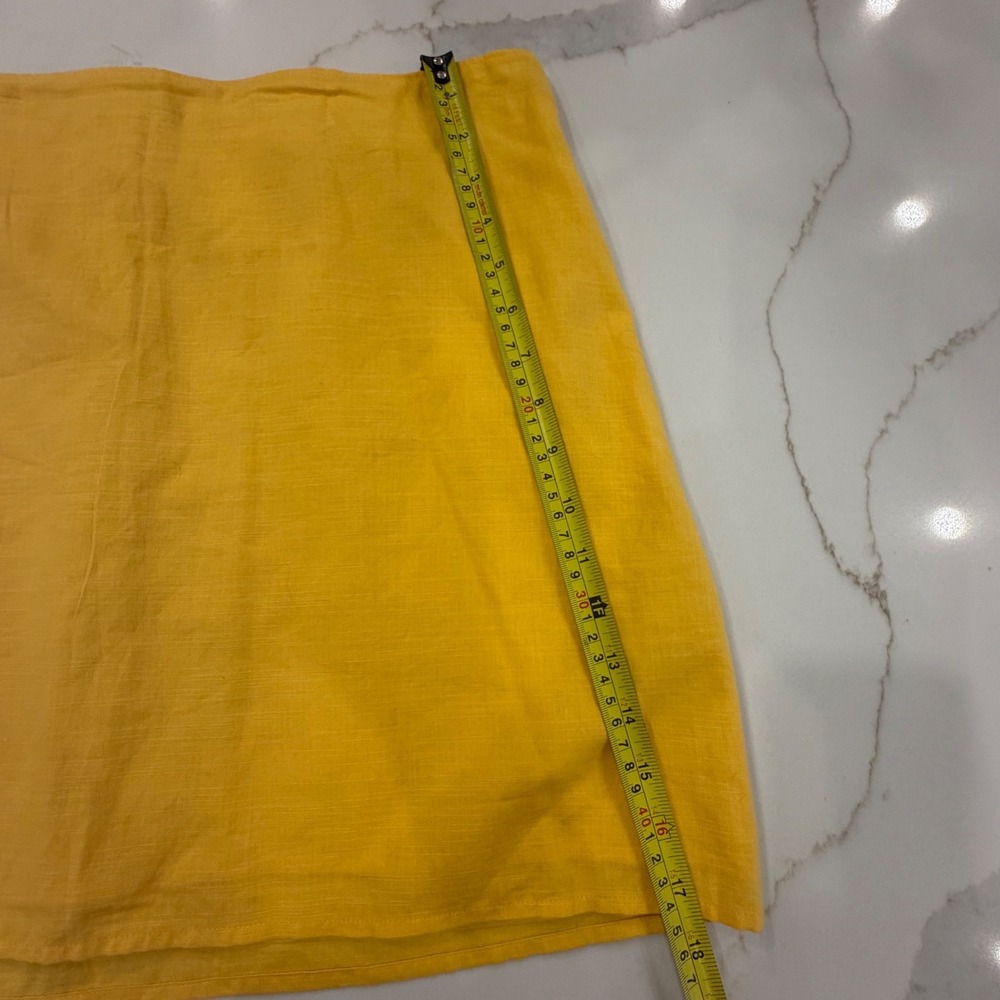 Abercrombie & Fitch Yellow 100% Cotton Mini Skirt Side Zip Size L 186K0015 - Picture 4 of 8